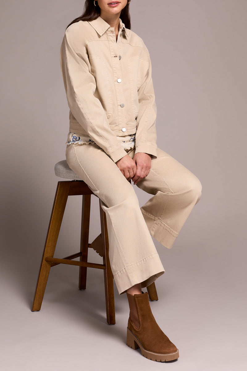 RAGLAN BUTTON FRONT JACKET SANDSTONE