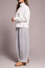 FUNNEL NECK TOP FROST GREY