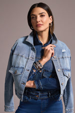 JEAN JACKET SWEATER FRIENDLY SLEEVES