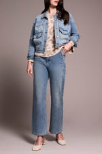 JEAN JACKET SWEATER FRIENDLY SLEEVES