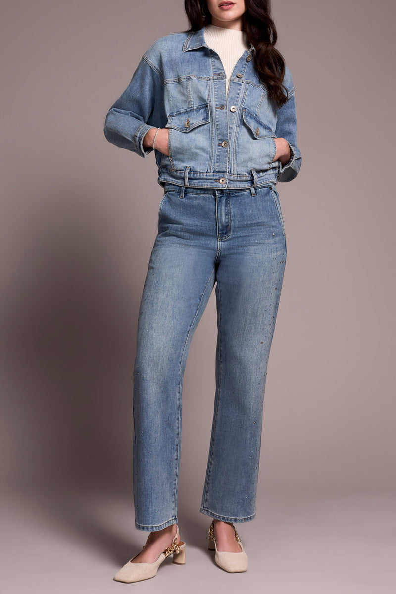 JEAN JACKET SWEATER FRIENDLY SLEEVES