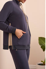 SCUBA KNIT MOCK NECK CARDIGAN
