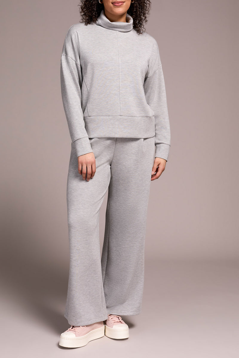 FUNNEL NECK TOP LT GREY