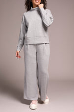 FUNNEL NECK TOP LT GREY