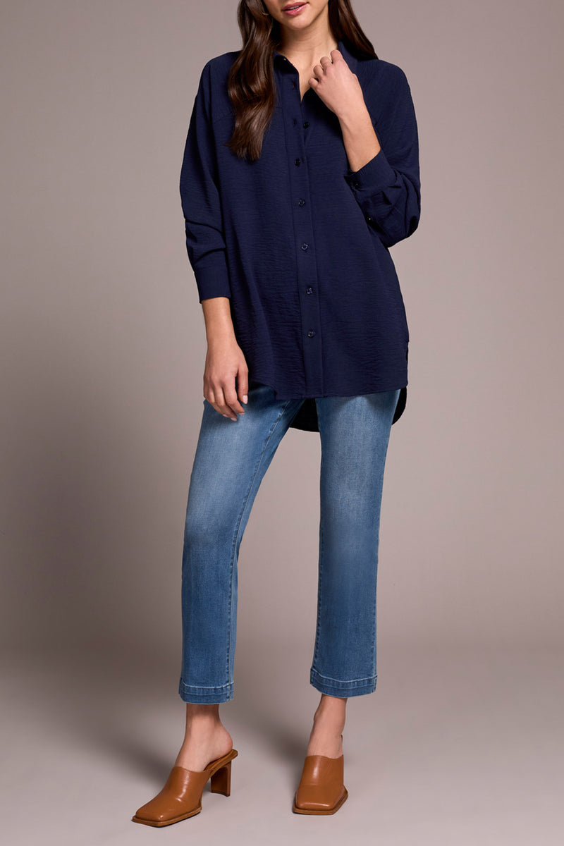 STETCH WOVEN BLOUSE NIGHTFALL
