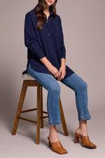 STETCH WOVEN BLOUSE NIGHTFALL