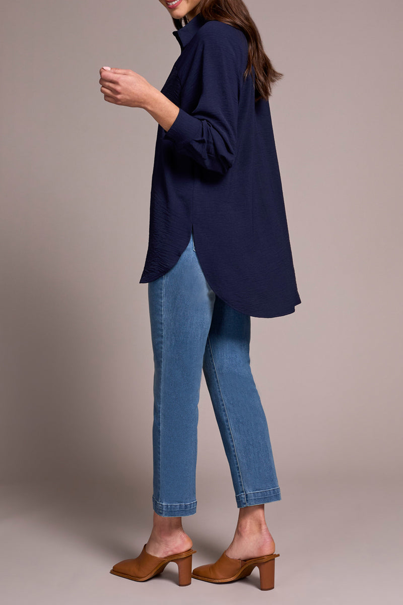 STETCH WOVEN BLOUSE NIGHTFALL