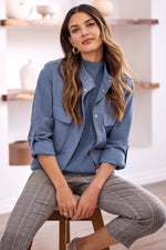 ZIP FRONT DOUBLE POCKET JACKET