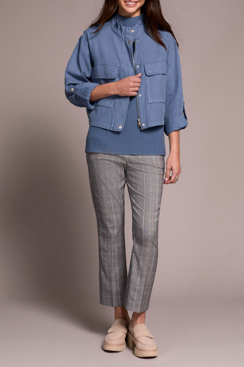 ZIP FRONT DOUBLE POCKET JACKET
