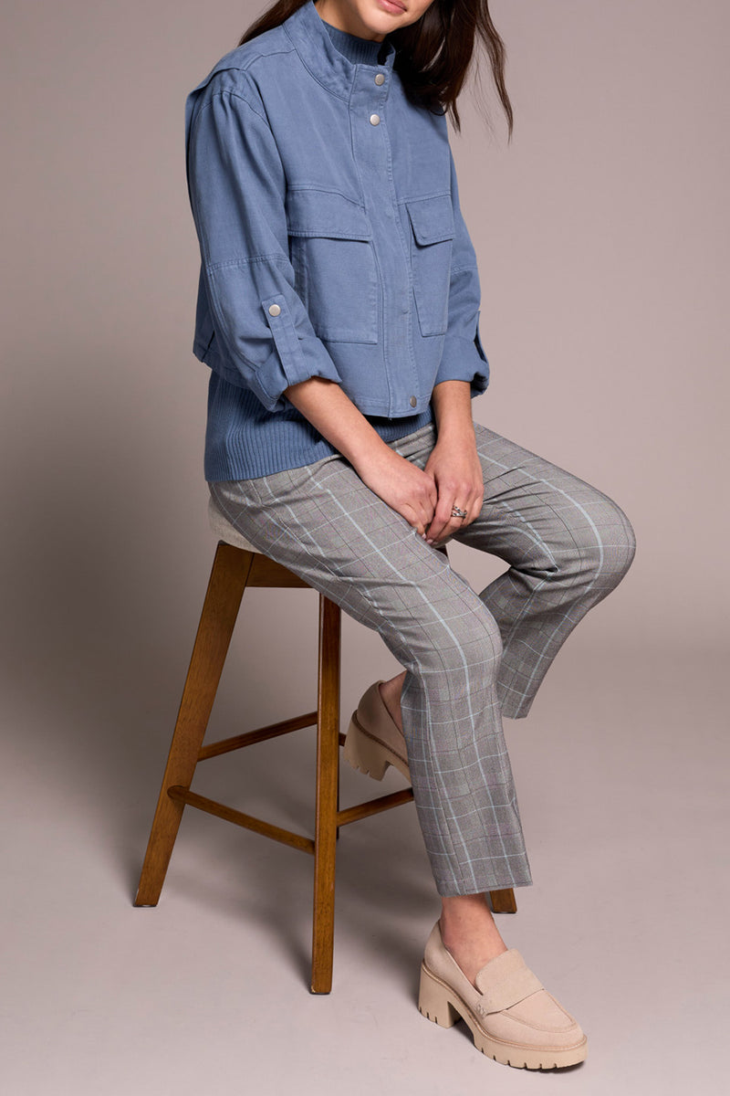 ZIP FRONT DOUBLE POCKET JACKET