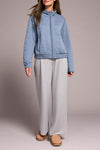 ZIP FRONT QUILTED JACKET SLATEBLUE