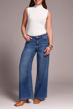 AUDREY PLEATED WIDE LEG JEAN