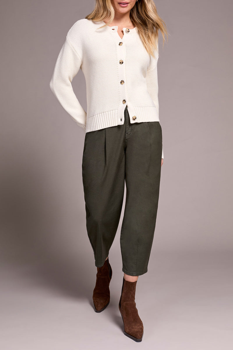 BUTTON FRONT CARDIGAN EGGSHELL