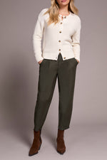 BUTTON FRONT CARDIGAN EGGSHELL