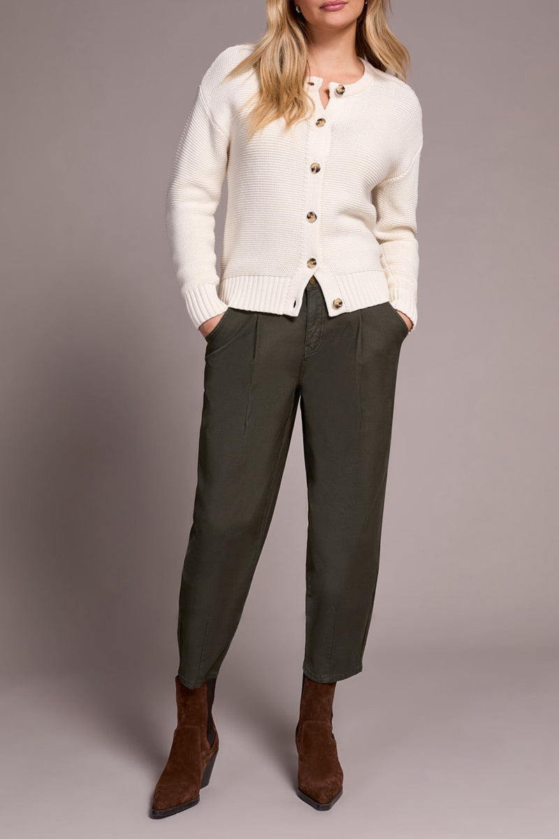 BUTTON FRONT CARDIGAN EGGSHELL