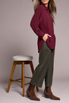 STETCH WOVEN BLOUSE PLUM