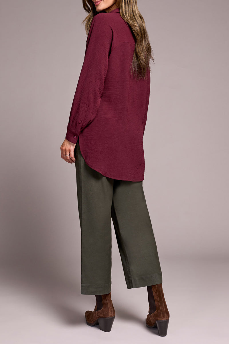 STETCH WOVEN BLOUSE PLUM