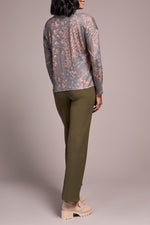 V-NECK KNIT TOP W/SIDE SLITS TUMERIC