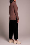 COWL NECK SWEATER DARK TOFFEE