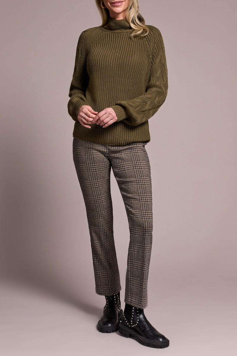 CABLE MOCK NK SWEATER IVY