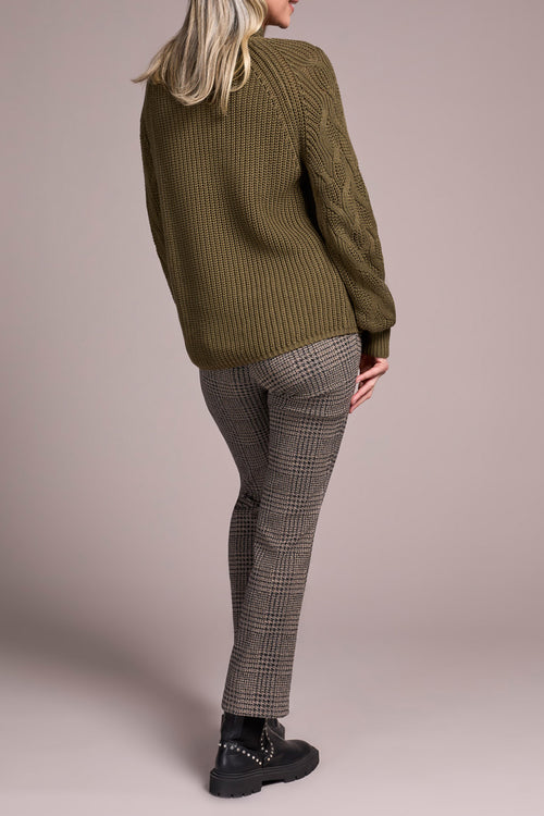 CABLE MOCK NK SWEATER IVY