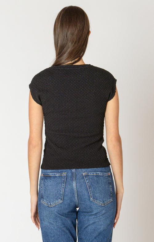 DROP SHOULDER TEXTURED TOP