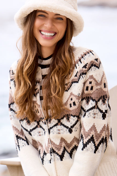 BUTTON FRONT CARDIGAN MOONSTONE