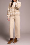 STRIPE COTTON CARDIGAN CREAM