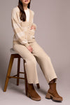 STRIPE COTTON CARDIGAN CREAM