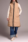 ZIP FRONT QUILTED LONG VEST