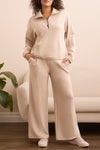 MOCK NECK ZIP TOP CREAM