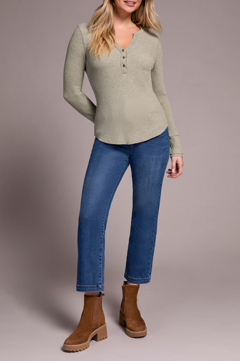 HENLEY TOP OLIVE LEAF