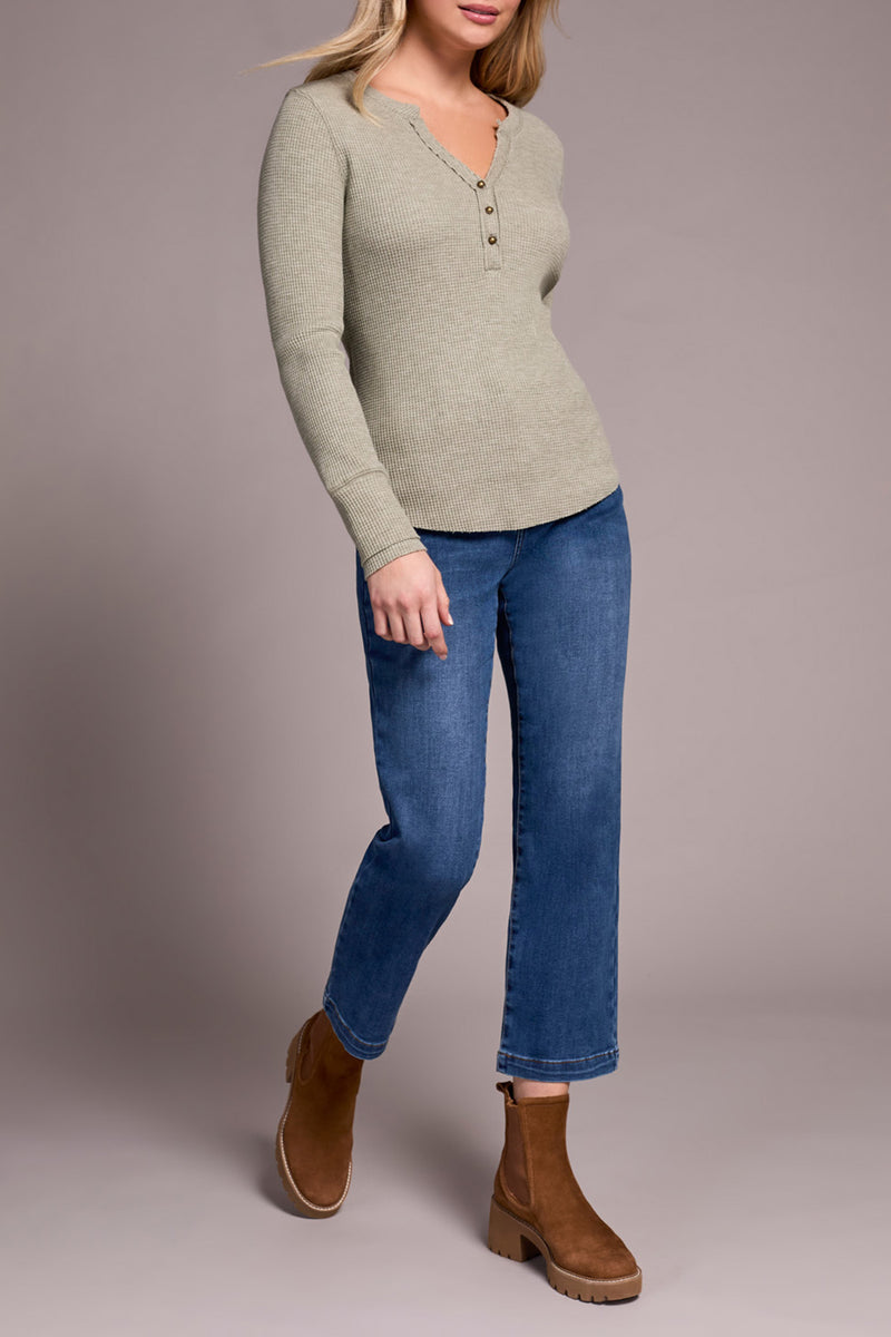 HENLEY TOP OLIVE LEAF