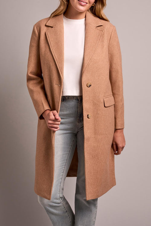 COAT W REMOVEABLE FOOLER HOODIE ALMOND LATTE