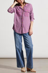 COTTON BUTTON UP GRAPE