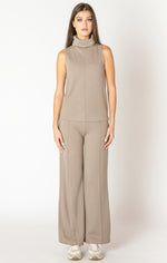 ROLLED NECK SEAMED TOP