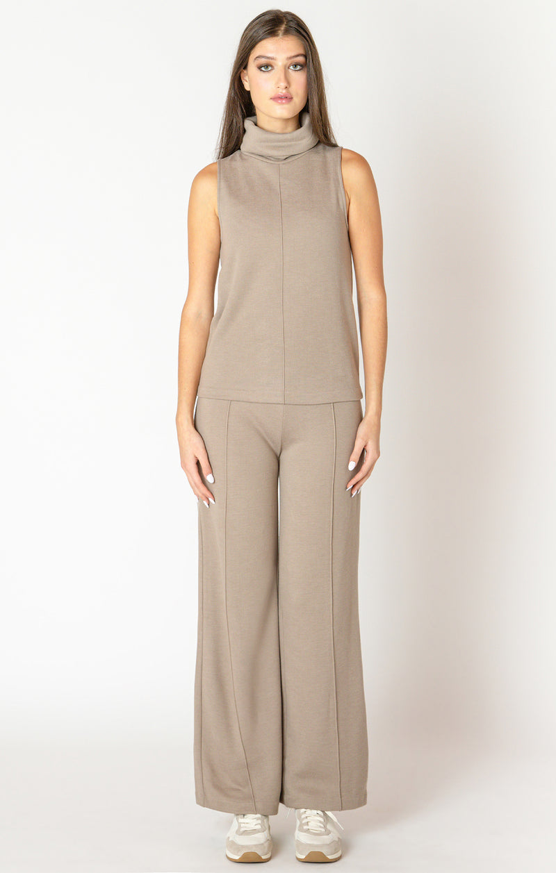 ROLLED NECK SEAMED TOP