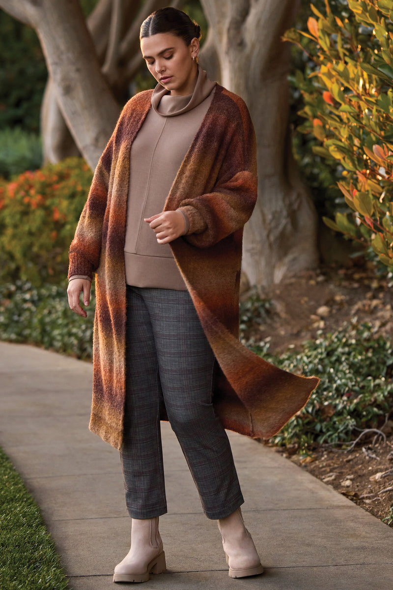 LONG SWT CARDIGAN W/ PUFF SLEEVE