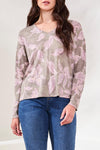 V-NECK KNIT TOP W/SIDE SLITS SPRUCE