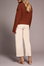 CREW NECK SWEATER PUFF SLEEVE GINGER
