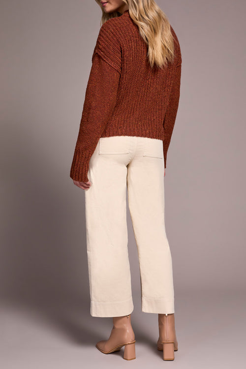 CREW NECK SWEATER PUFF SLEEVE GINGER