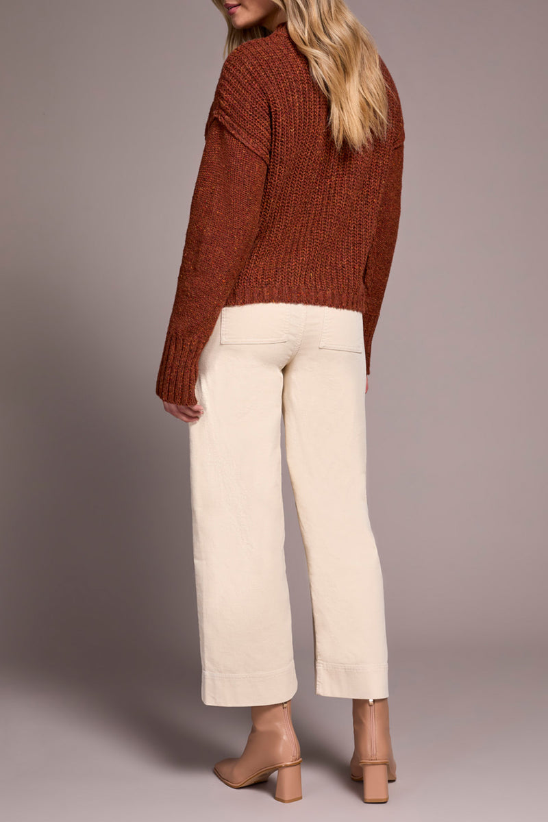 CREW NECK SWEATER PUFF SLEEVE GINGER