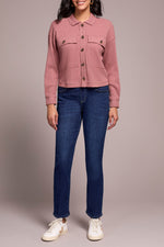 KNIT JACKET DARK TOFFEE