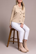 KNIT JACKET OATMEAL