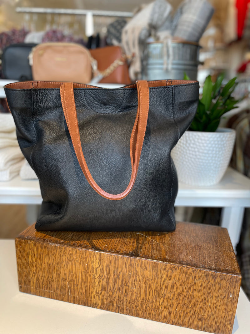 GIOVANA TOTE BLACK TAN Craig s Boutique